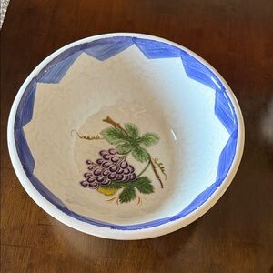 Hand-Painted Ceramic Vintage Serving Bowl